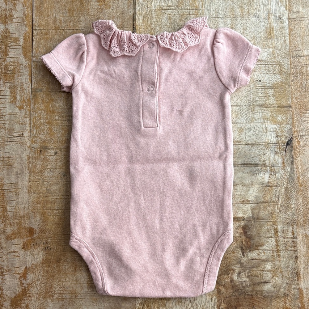 Mini Boden Pink Ruffled Collar Onesie 3-6m - Picture 6 of 6